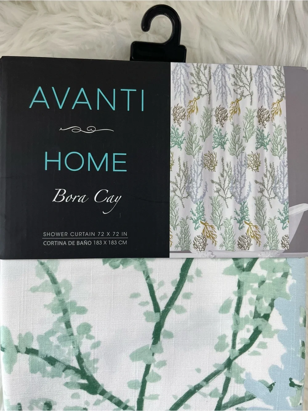 Avanti Home Bora Cay Botanical Shower Curtain Green White 72x72